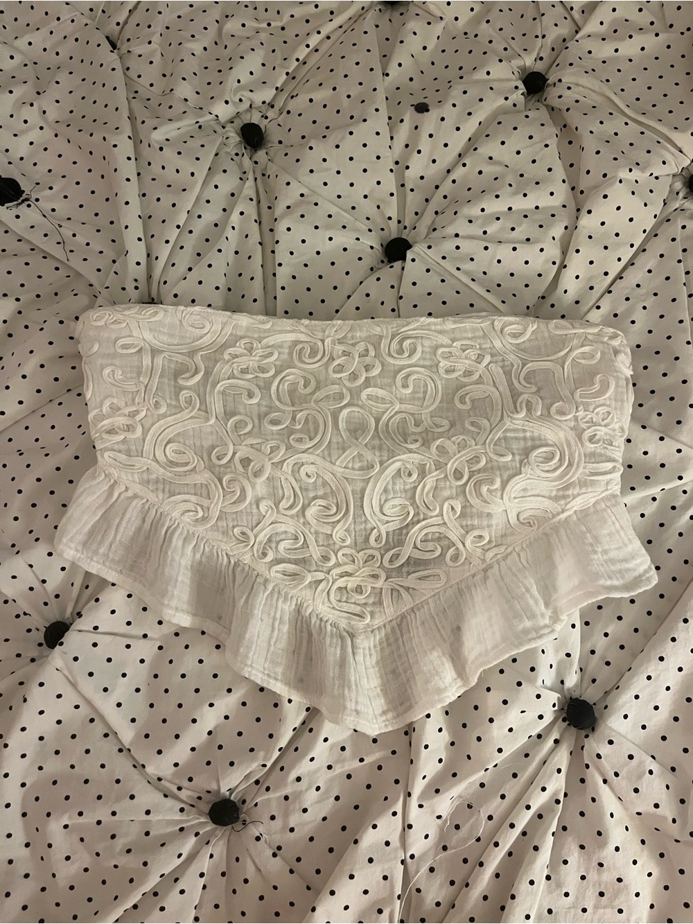 American Eagle Bandana White Embroidered Top - Women’s Small - Picture 3 of 8